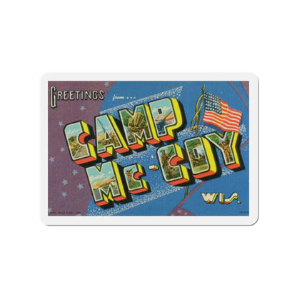 Greetings from Camp McCoy Wisconsin (Greeting Postcards) Die-Cut Magnet-2" x 2"-The Sticker Space