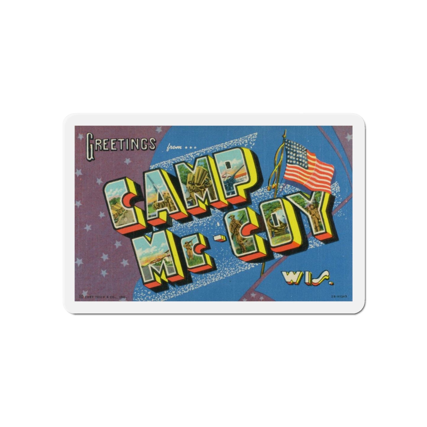 Greetings from Camp McCoy Wisconsin (Greeting Postcards) Die-Cut Magnet-6 × 6"-The Sticker Space