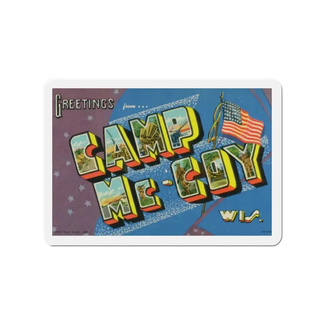 Greetings from Camp McCoy Wisconsin (Greeting Postcards) Refrigerator Magnet 2 Inch - The Sticker Space