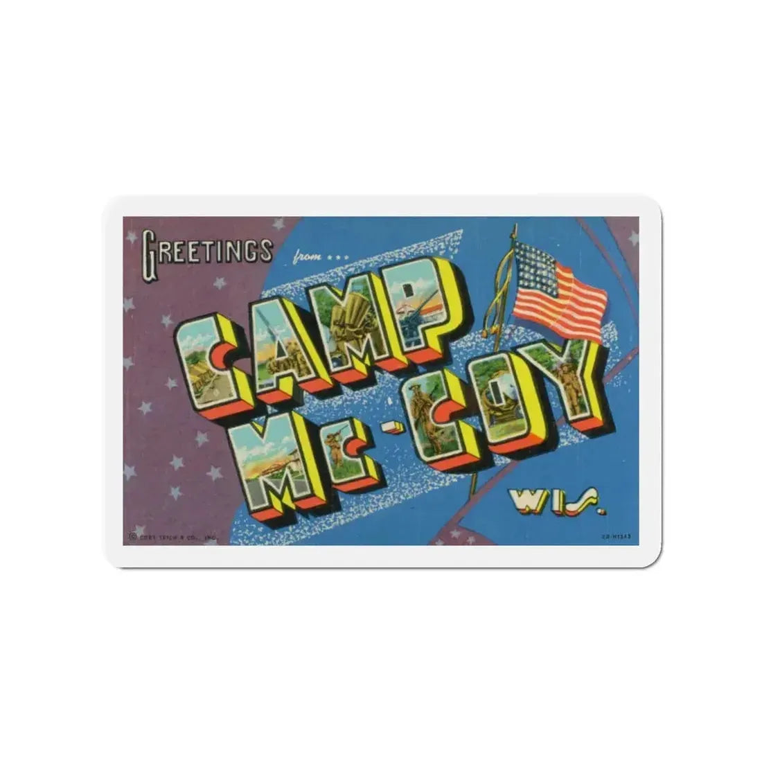 Greetings from Camp McCoy Wisconsin (Greeting Postcards) Refrigerator Magnet 3 Inch - The Sticker Space