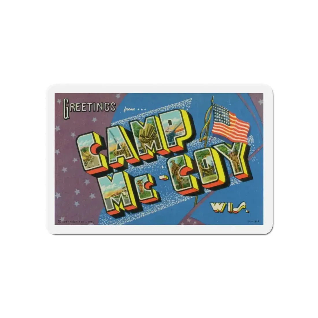 Greetings from Camp McCoy Wisconsin (Greeting Postcards) Refrigerator Magnet 5 Inch - The Sticker Space