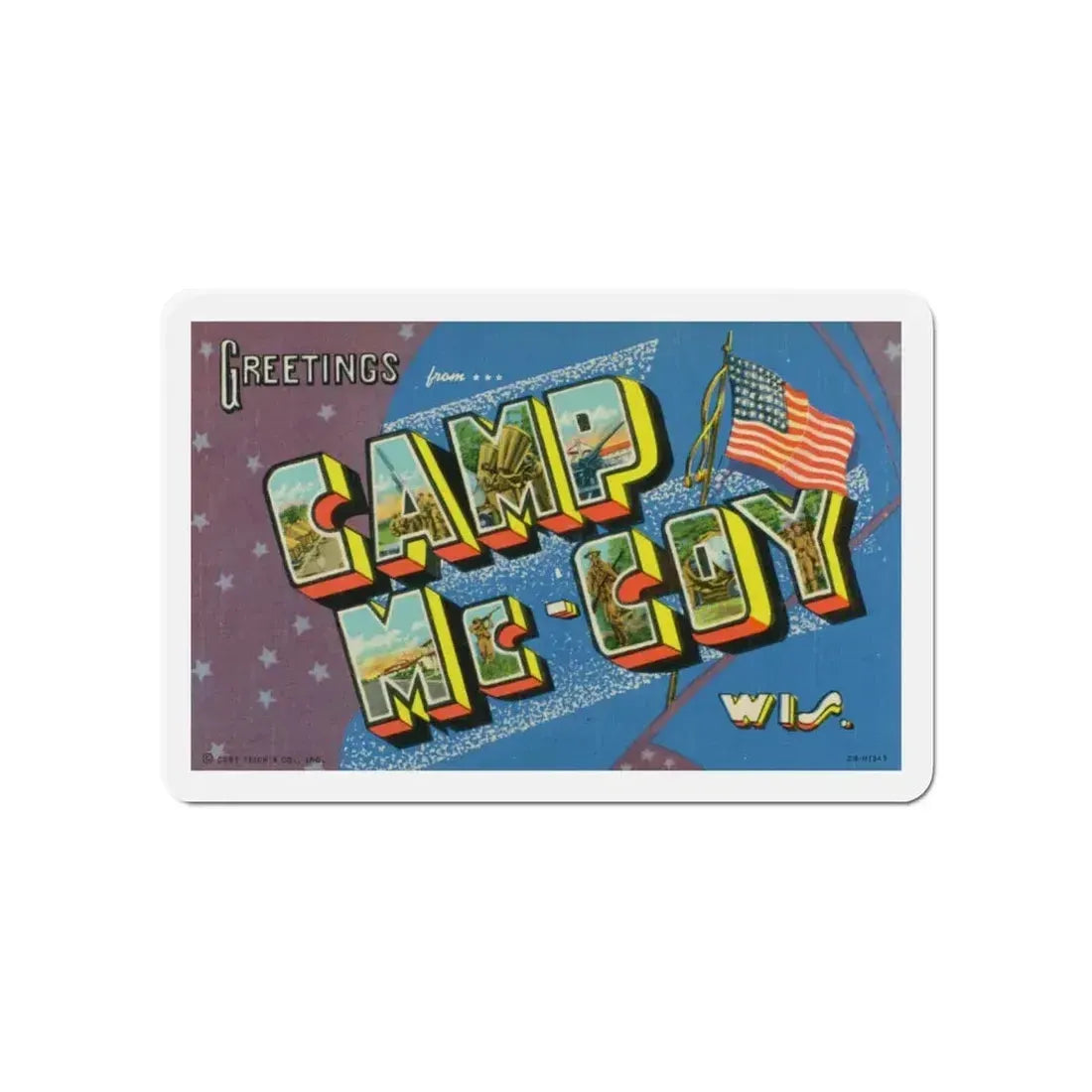 Greetings from Camp McCoy Wisconsin (Greeting Postcards) Refrigerator Magnet 6 Inch - The Sticker Space
