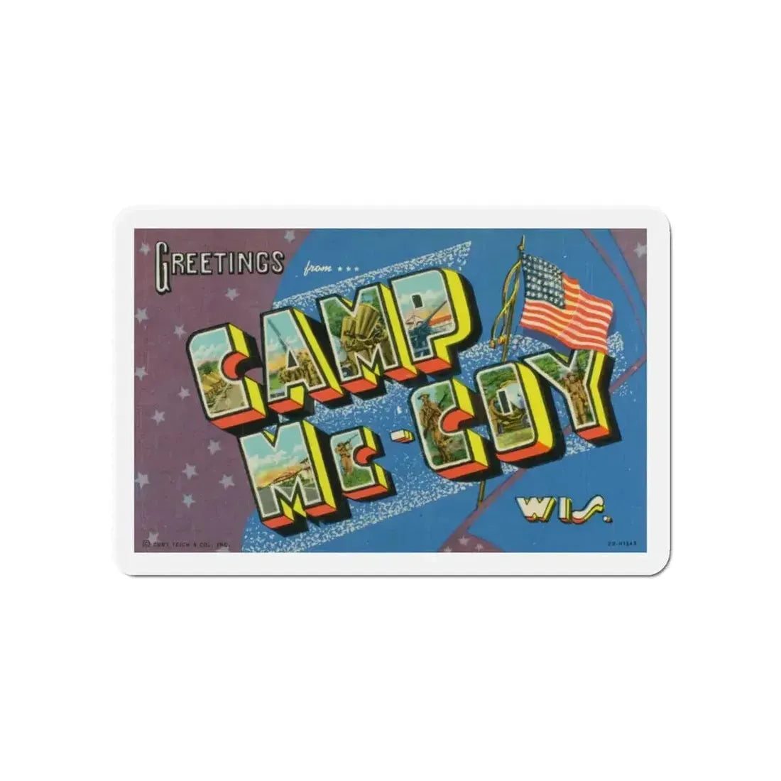 Greetings from Camp McCoy Wisconsin (Greeting Postcards) Refrigerator Magnet - The Sticker Space