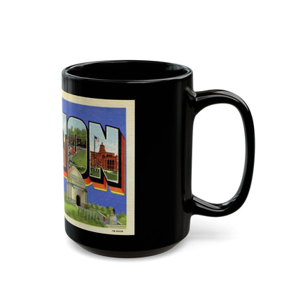 Greetings from Canton Ohio (Greeting Postcards) Black Coffee Mug-The Sticker Space