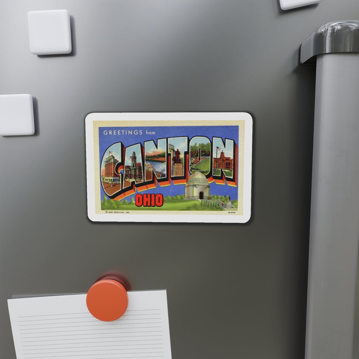 Greetings from Canton Ohio (Greeting Postcards) Die-Cut Magnet-The Sticker Space