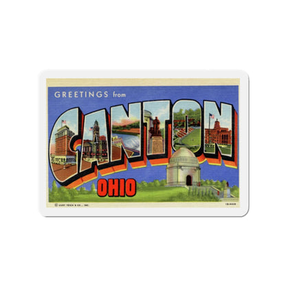 Greetings from Canton Ohio (Greeting Postcards) Die-Cut Magnet-2" x 2"-The Sticker Space