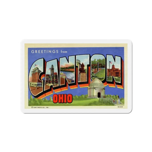 Greetings from Canton Ohio (Greeting Postcards) Refrigerator Magnet 3 Inch - The Sticker Space