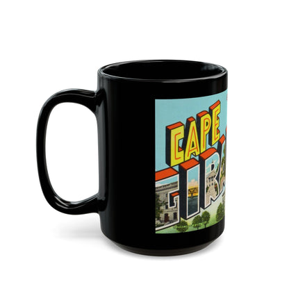 Greetings from Cape Girardeau Missouri (Greeting Postcards) Black Coffee Mug-The Sticker Space