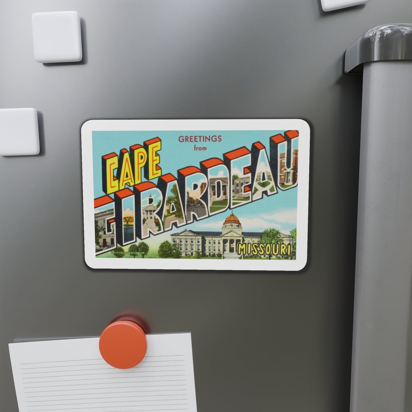 Greetings from Cape Girardeau Missouri (Greeting Postcards) Die-Cut Magnet-The Sticker Space