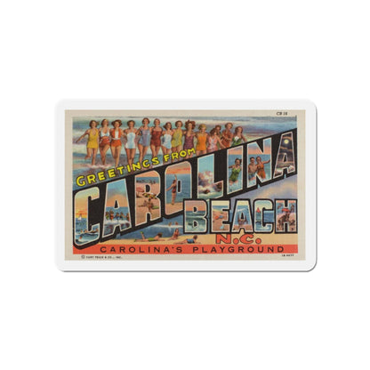 Greetings from Carolina Beach NC (Greeting Postcards) Die-Cut Magnet-6 × 6"-The Sticker Space