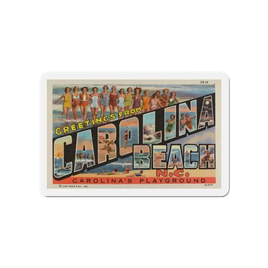 Greetings from Carolina Beach NC (Greeting Postcards) Refrigerator Magnet 6 Inch - The Sticker Space