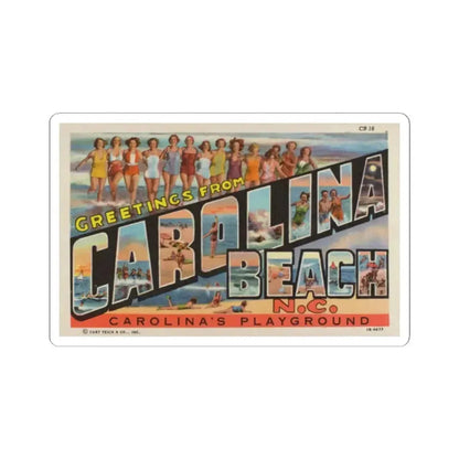 Greetings from Carolina Beach NC (Greeting Postcards) STICKER Vinyl Kiss-Cut Decal 2 Inch White - The Sticker Space