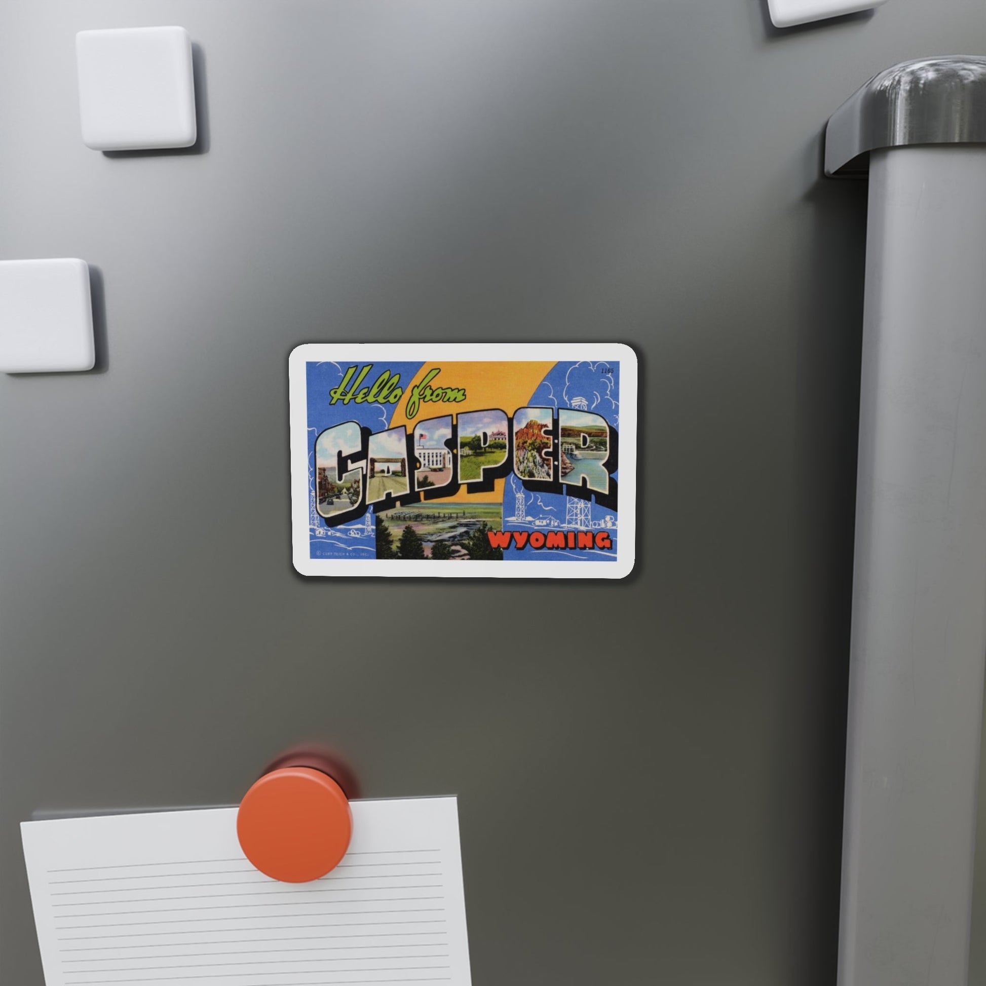 Greetings from Casper Wyoming (Greeting Postcards) Die-Cut Magnet-The Sticker Space