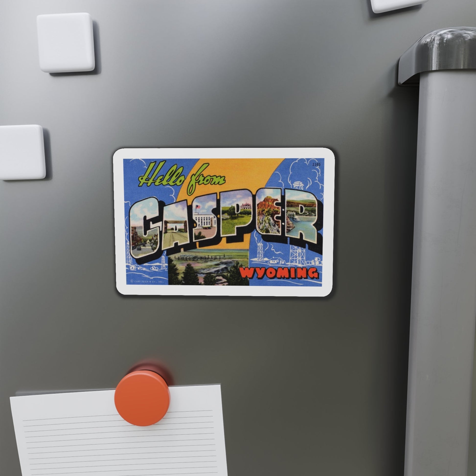 Greetings from Casper Wyoming (Greeting Postcards) Die-Cut Magnet-The Sticker Space