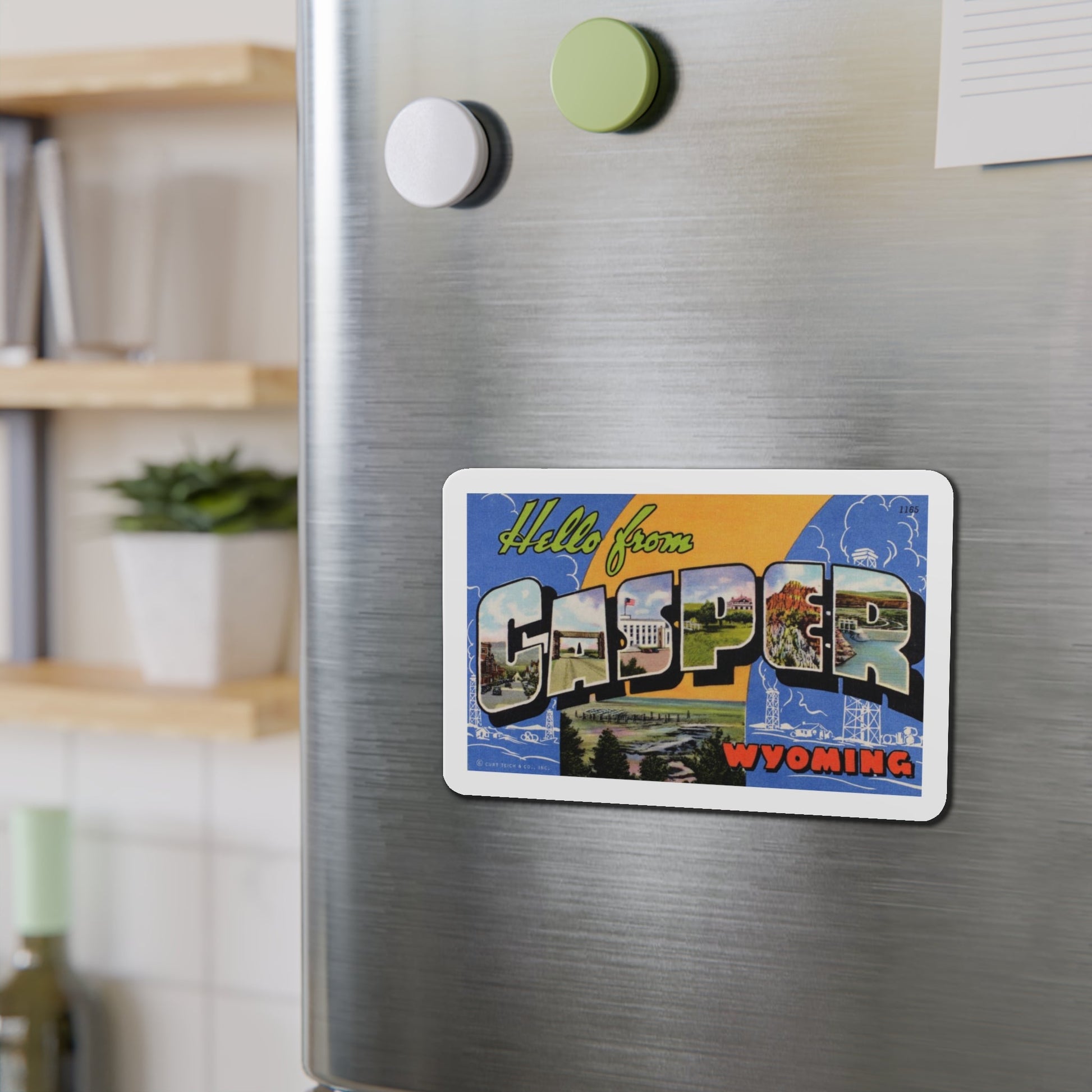 Greetings from Casper Wyoming (Greeting Postcards) Die-Cut Magnet-The Sticker Space