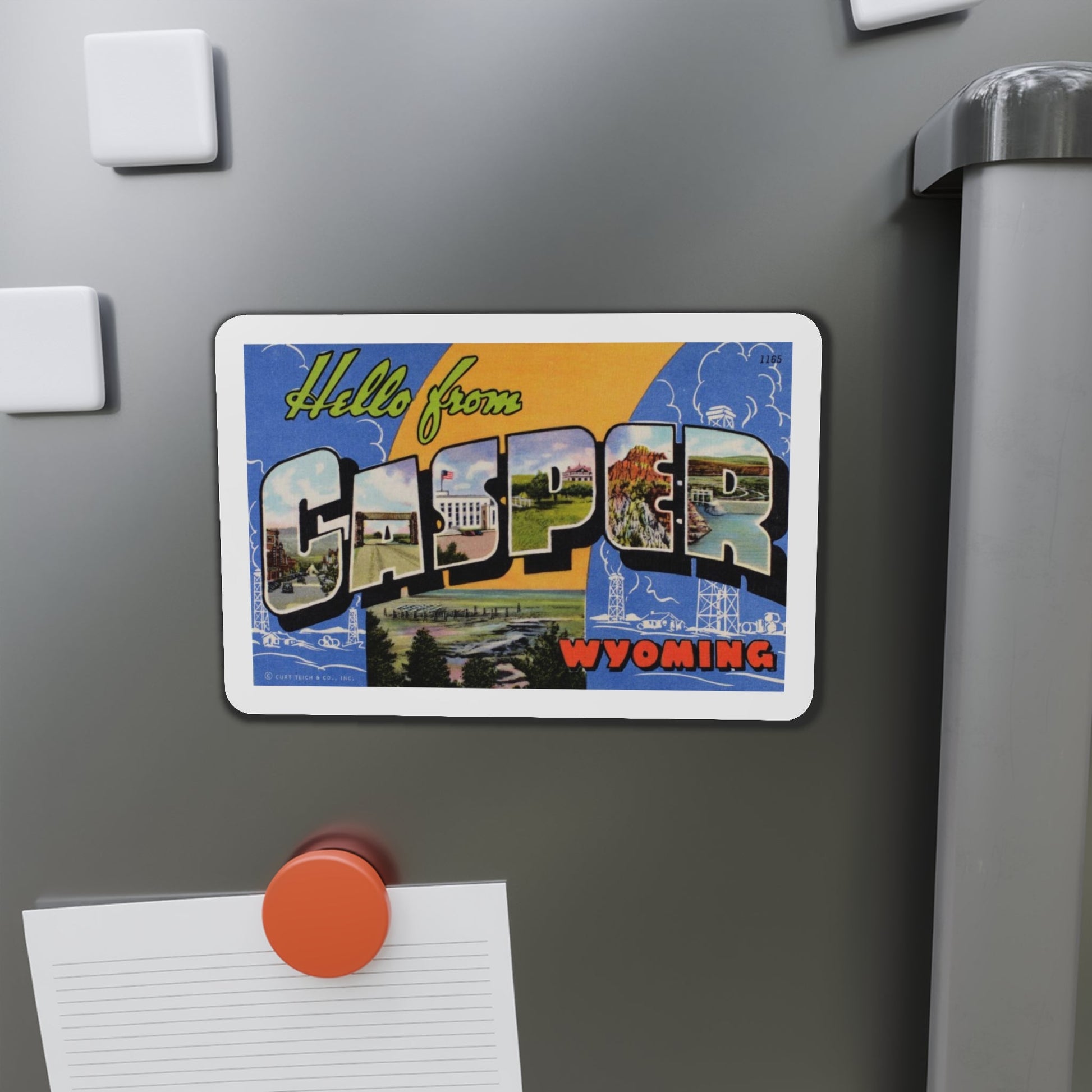 Greetings from Casper Wyoming (Greeting Postcards) Die-Cut Magnet-The Sticker Space