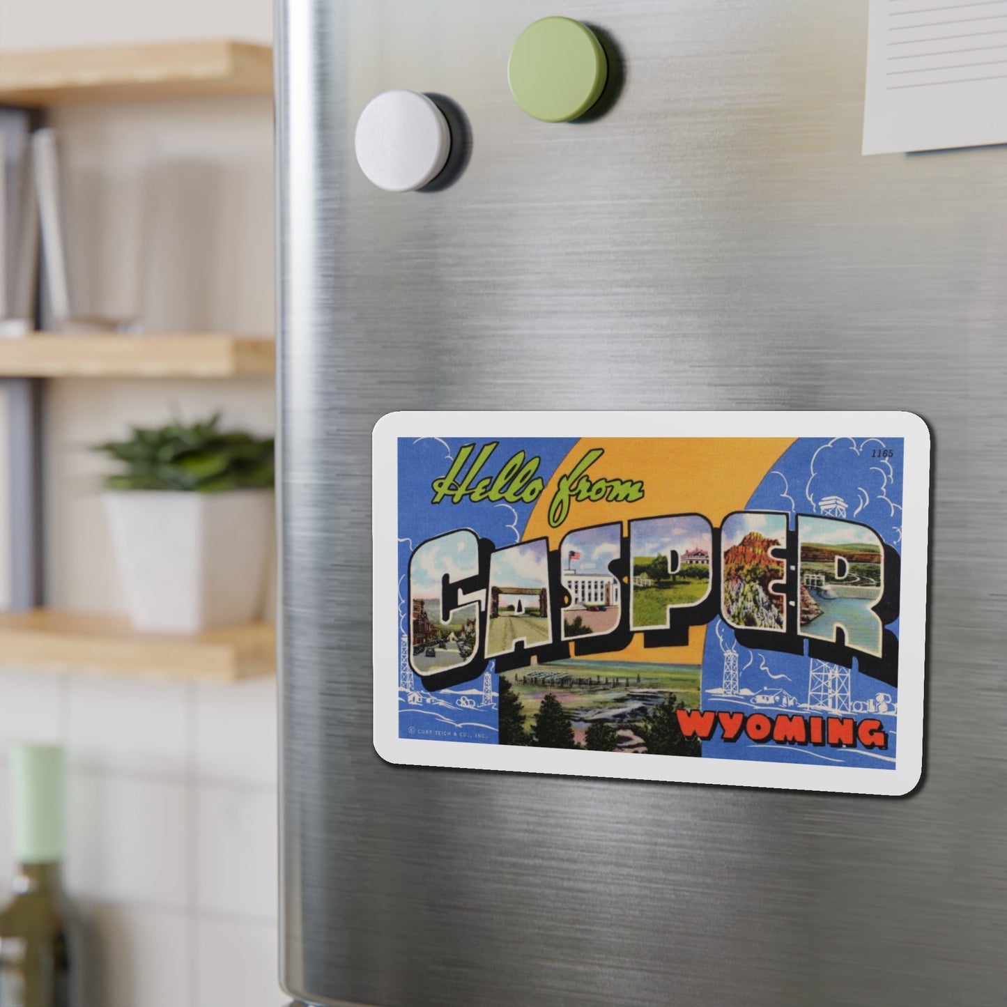 Greetings from Casper Wyoming (Greeting Postcards) Die-Cut Magnet-The Sticker Space