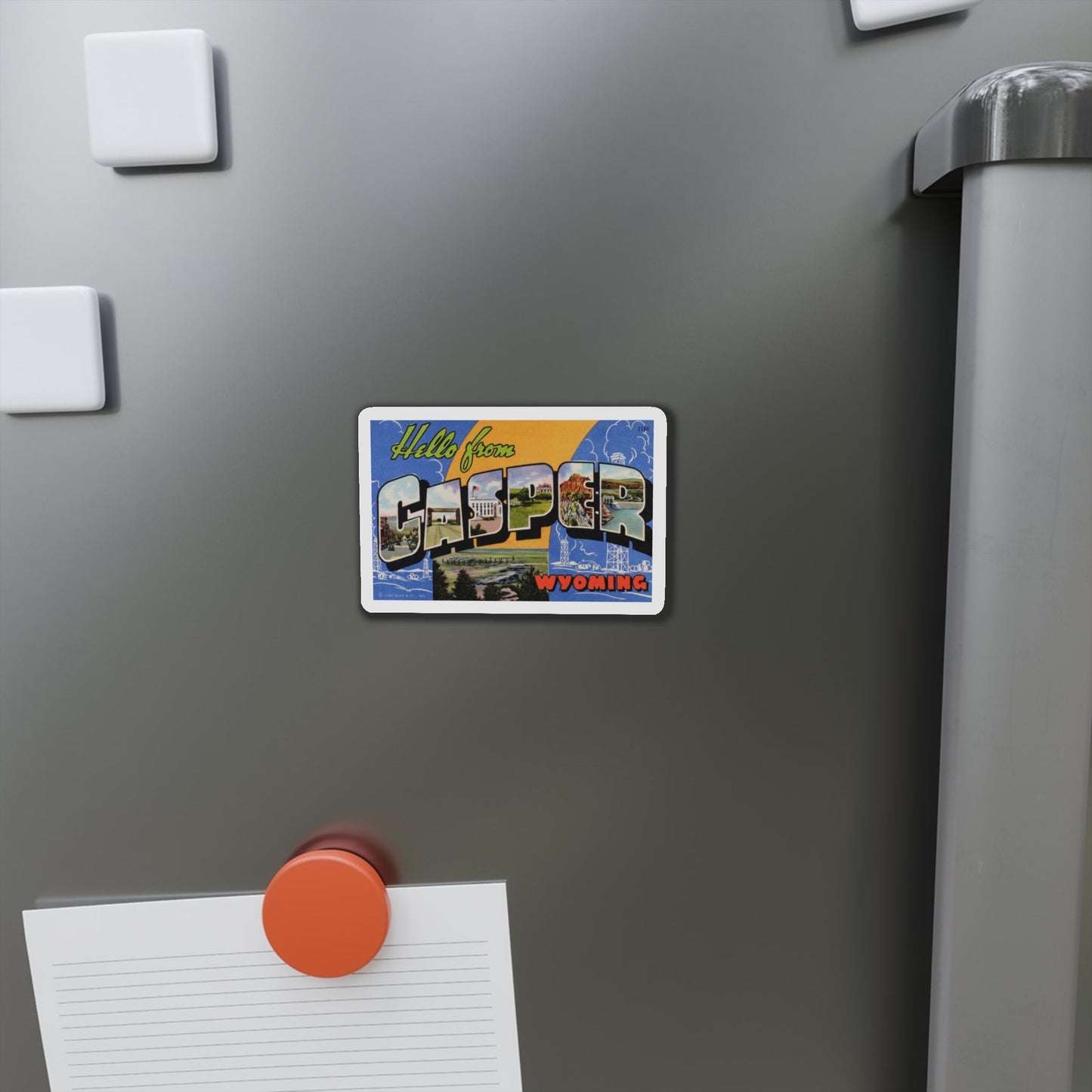 Greetings from Casper Wyoming (Greeting Postcards) Die-Cut Magnet-The Sticker Space