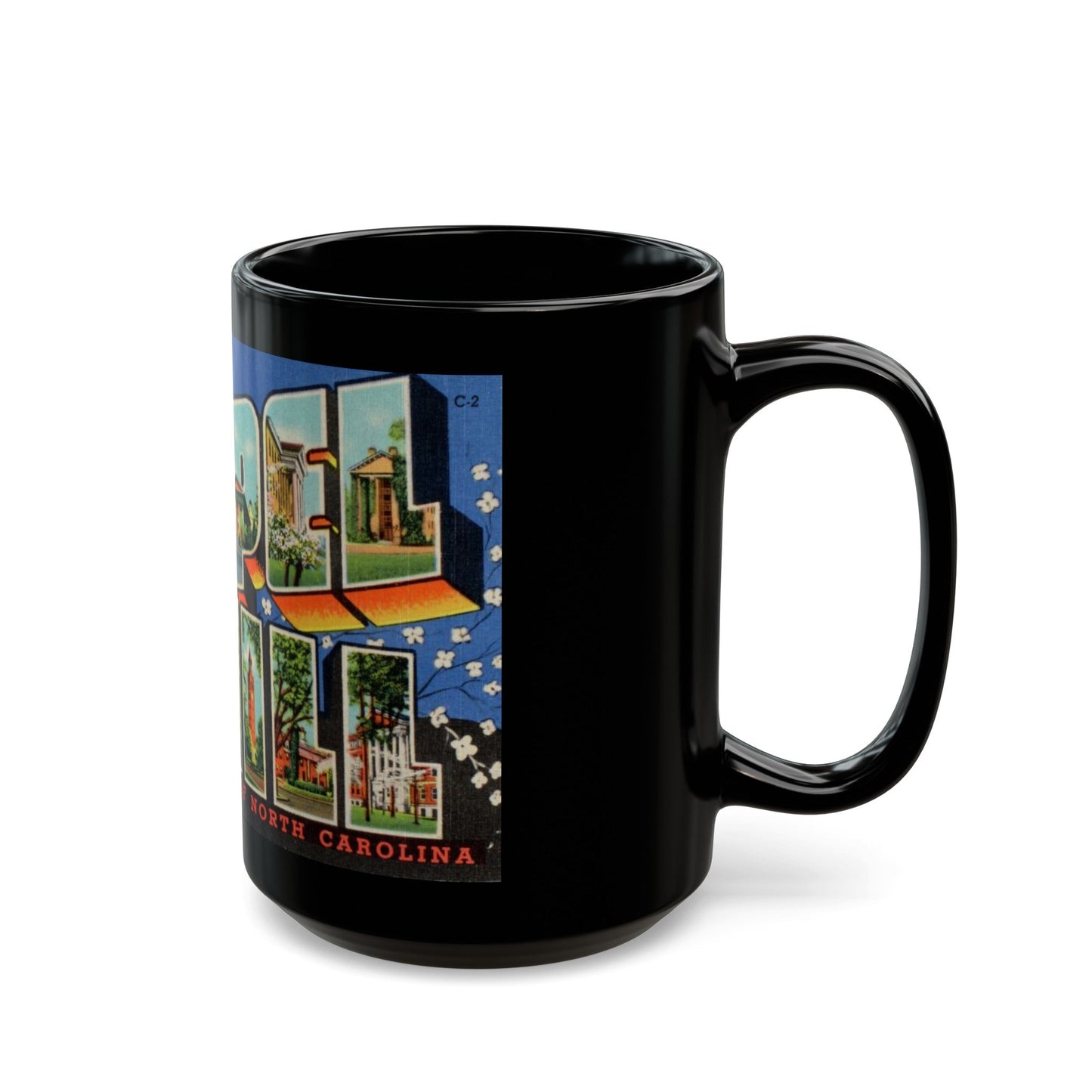 Greetings from Chapel Hill (Greeting Postcards) Black Coffee Mug-The Sticker Space