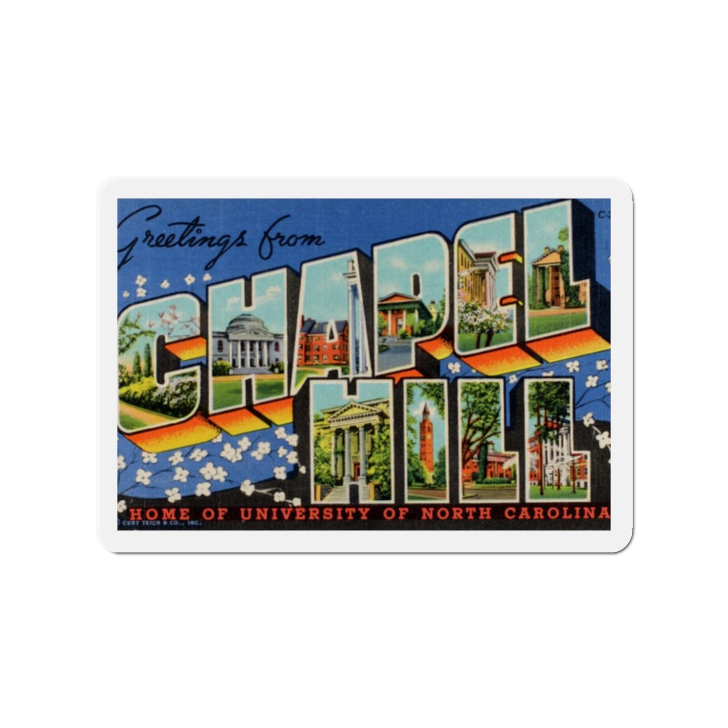 Greetings from Chapel Hill (Greeting Postcards) Die-Cut Magnet-2" x 2"-The Sticker Space