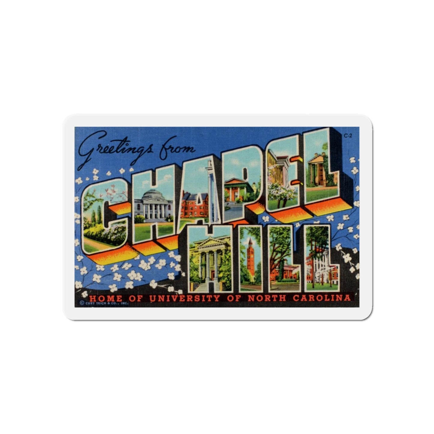 Greetings from Chapel Hill (Greeting Postcards) Die-Cut Magnet-5" x 5"-The Sticker Space