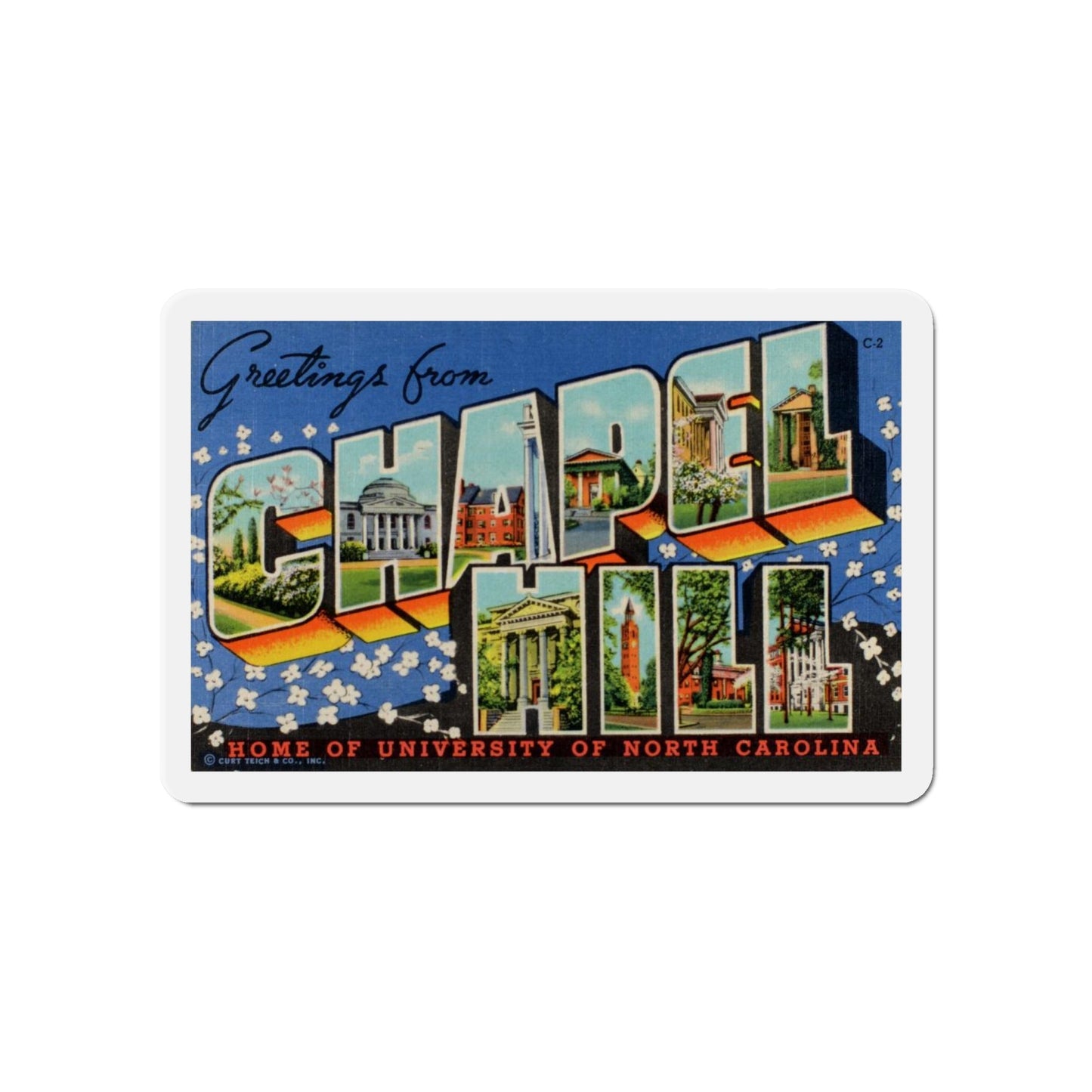 Greetings from Chapel Hill (Greeting Postcards) Die-Cut Magnet-6 × 6"-The Sticker Space