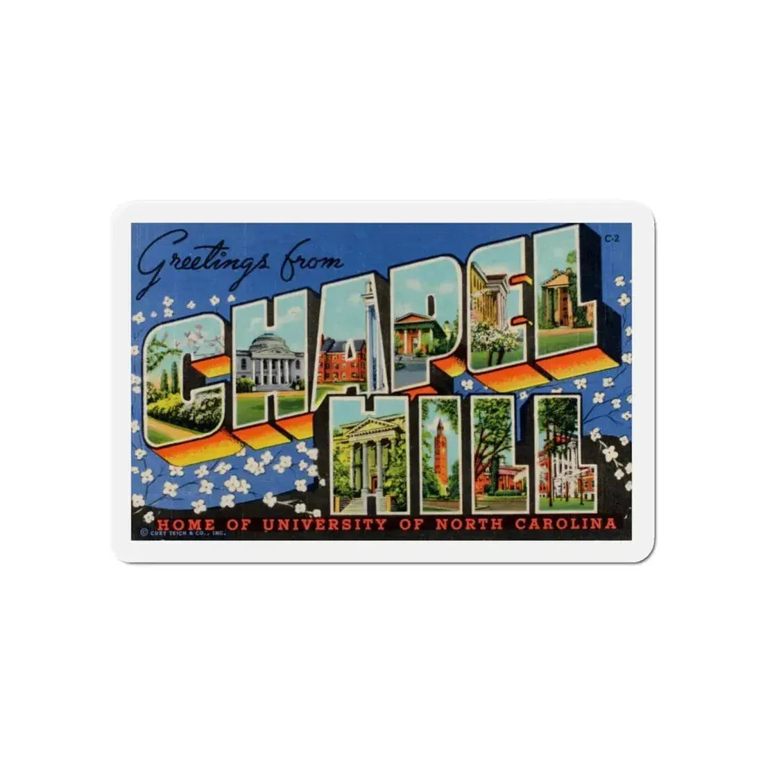 Greetings from Chapel Hill (Greeting Postcards) Refrigerator Magnet 5 Inch - The Sticker Space