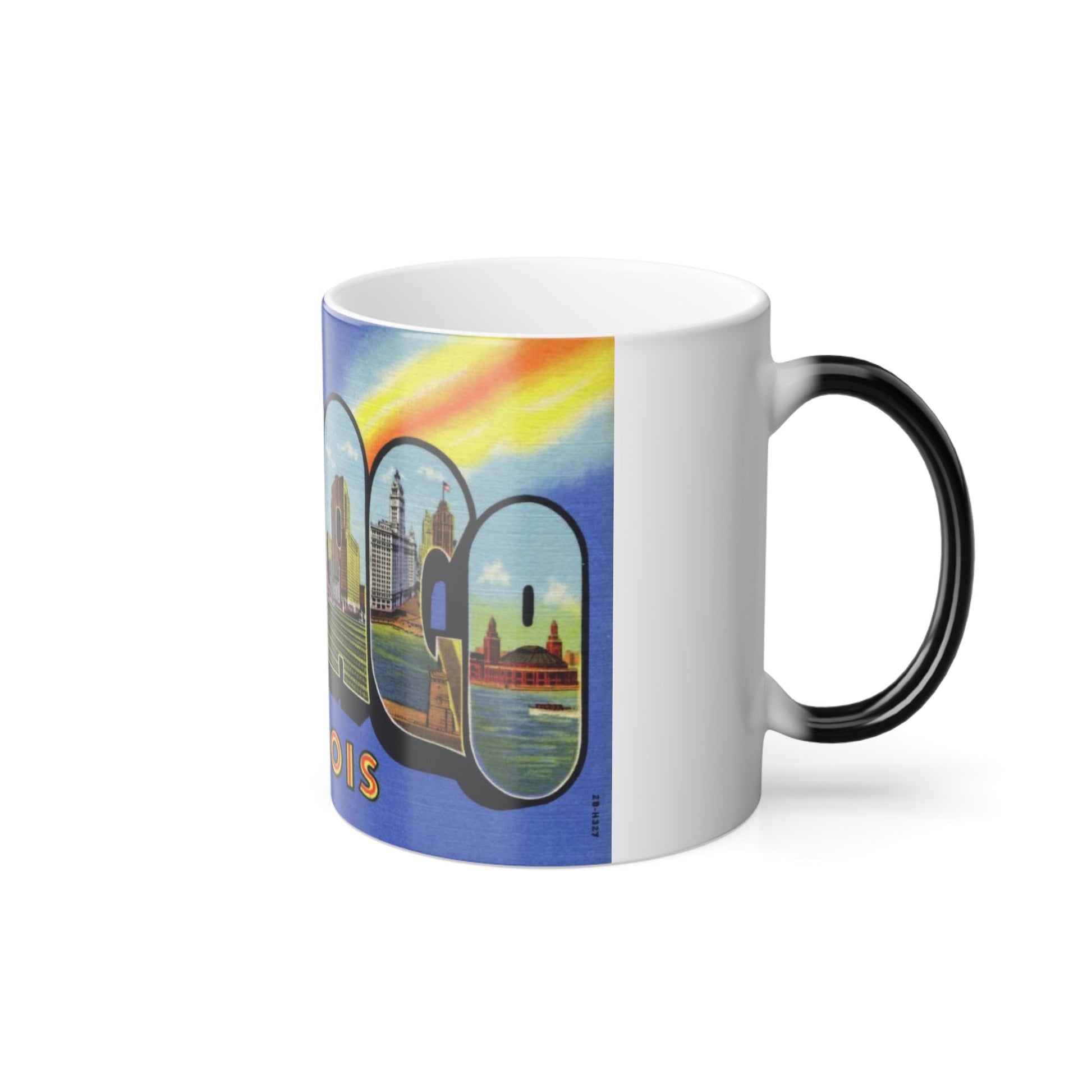 Greetings from Chicago Illinois (Greeting Postcards) Color Changing Mug 11oz-11oz-The Sticker Space