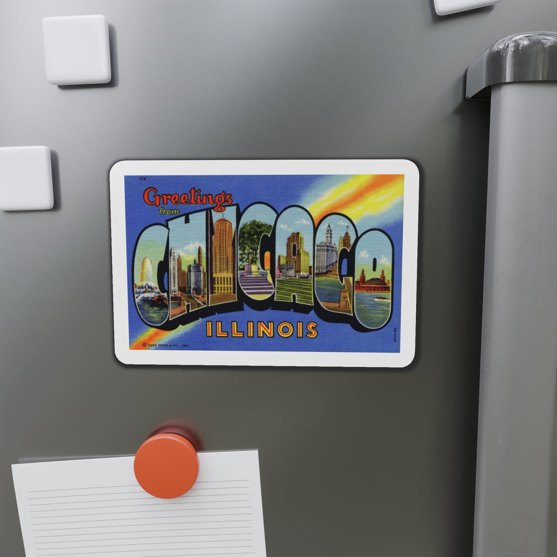 Greetings from Chicago Illinois (Greeting Postcards) Die-Cut Magnet-The Sticker Space