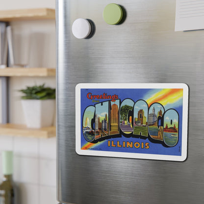 Greetings from Chicago Illinois (Greeting Postcards) Die-Cut Magnet-The Sticker Space