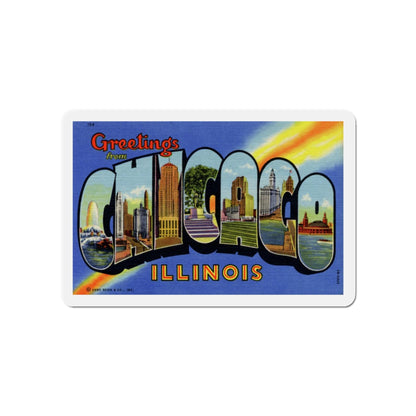 Greetings from Chicago Illinois (Greeting Postcards) Die-Cut Magnet-6 × 6"-The Sticker Space