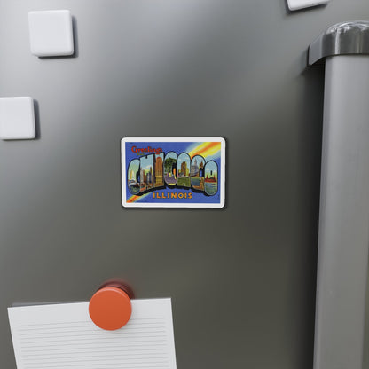 Greetings from Chicago Illinois (Greeting Postcards) Die-Cut Magnet-The Sticker Space