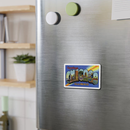 Greetings from Chicago Illinois (Greeting Postcards) Die-Cut Magnet-The Sticker Space