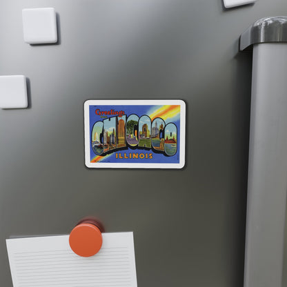 Greetings from Chicago Illinois (Greeting Postcards) Die-Cut Magnet-The Sticker Space