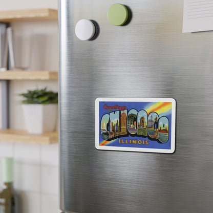 Greetings from Chicago Illinois (Greeting Postcards) Die-Cut Magnet-The Sticker Space