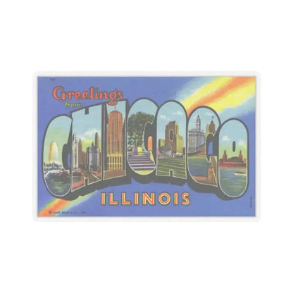 Greetings from Chicago Illinois (Greeting Postcards) STICKER Vinyl Kiss-Cut Decal - The Sticker Space
