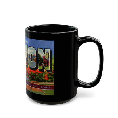 Greetings from Clinton (Greeting Postcards) Black Coffee Mug-The Sticker Space