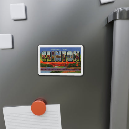 Greetings from Clinton (Greeting Postcards) Die-Cut Magnet-The Sticker Space