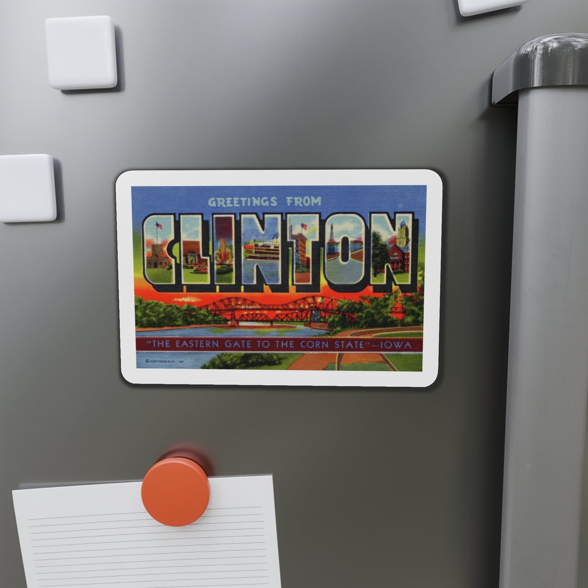 Greetings from Clinton (Greeting Postcards) Die-Cut Magnet-The Sticker Space