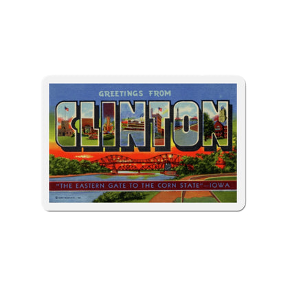 Greetings from Clinton (Greeting Postcards) Die-Cut Magnet-5" x 5"-The Sticker Space