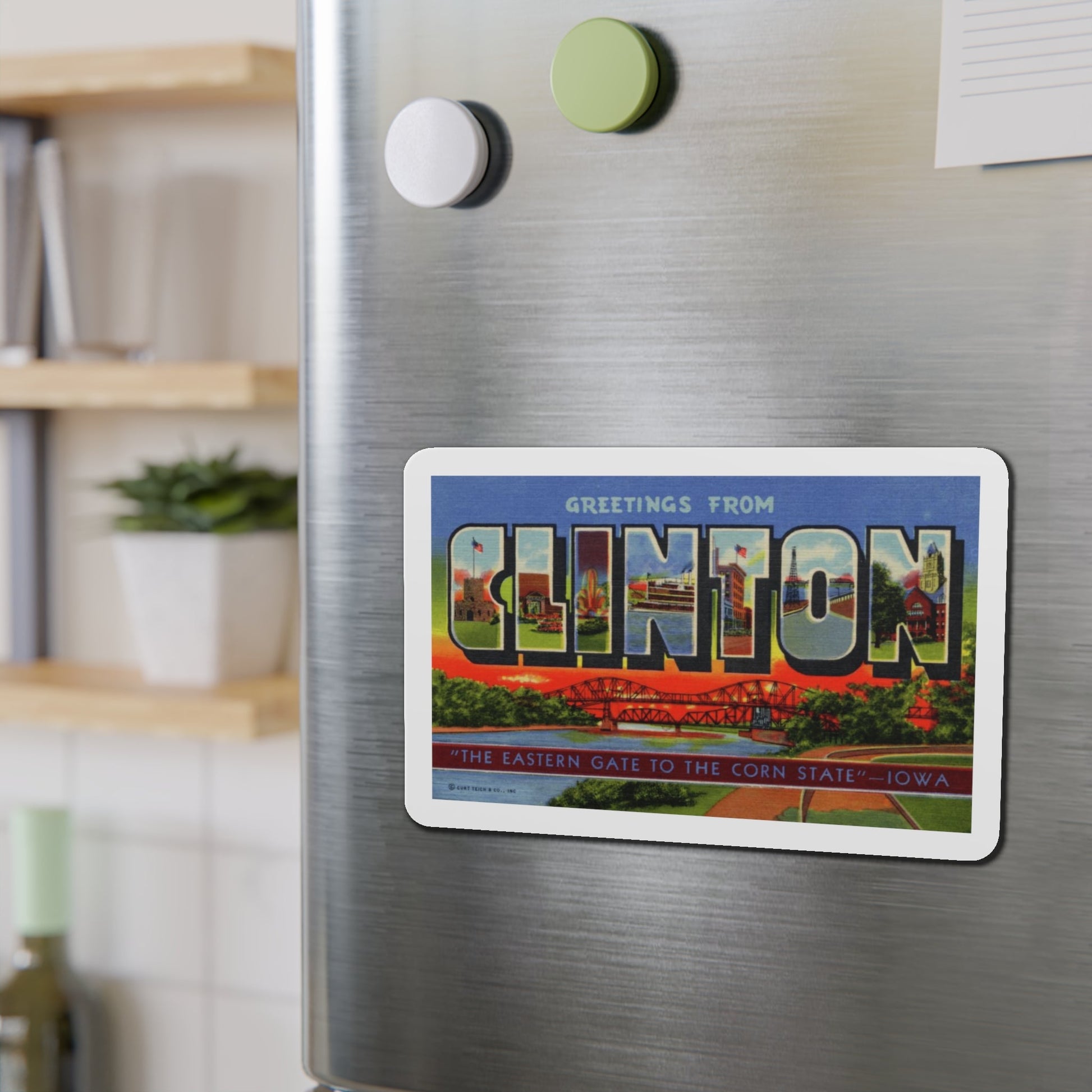 Greetings from Clinton (Greeting Postcards) Die-Cut Magnet-The Sticker Space