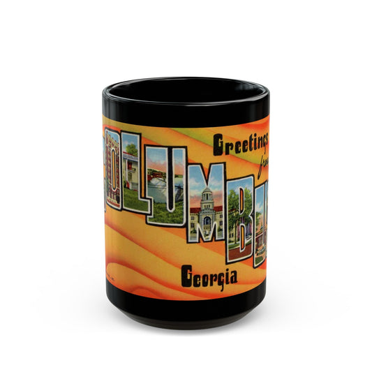 Greetings from Columbus Georgia (Greeting Postcards) Black Coffee Mug-15oz-The Sticker Space