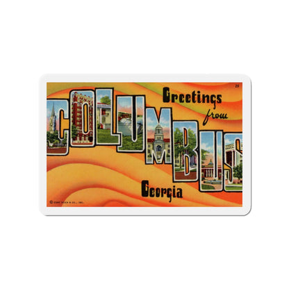 Greetings from Columbus Georgia (Greeting Postcards) Die-Cut Magnet-3" x 3"-The Sticker Space