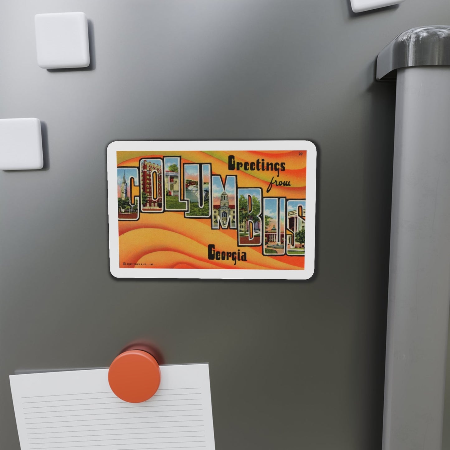 Greetings from Columbus Georgia (Greeting Postcards) Die-Cut Magnet-The Sticker Space