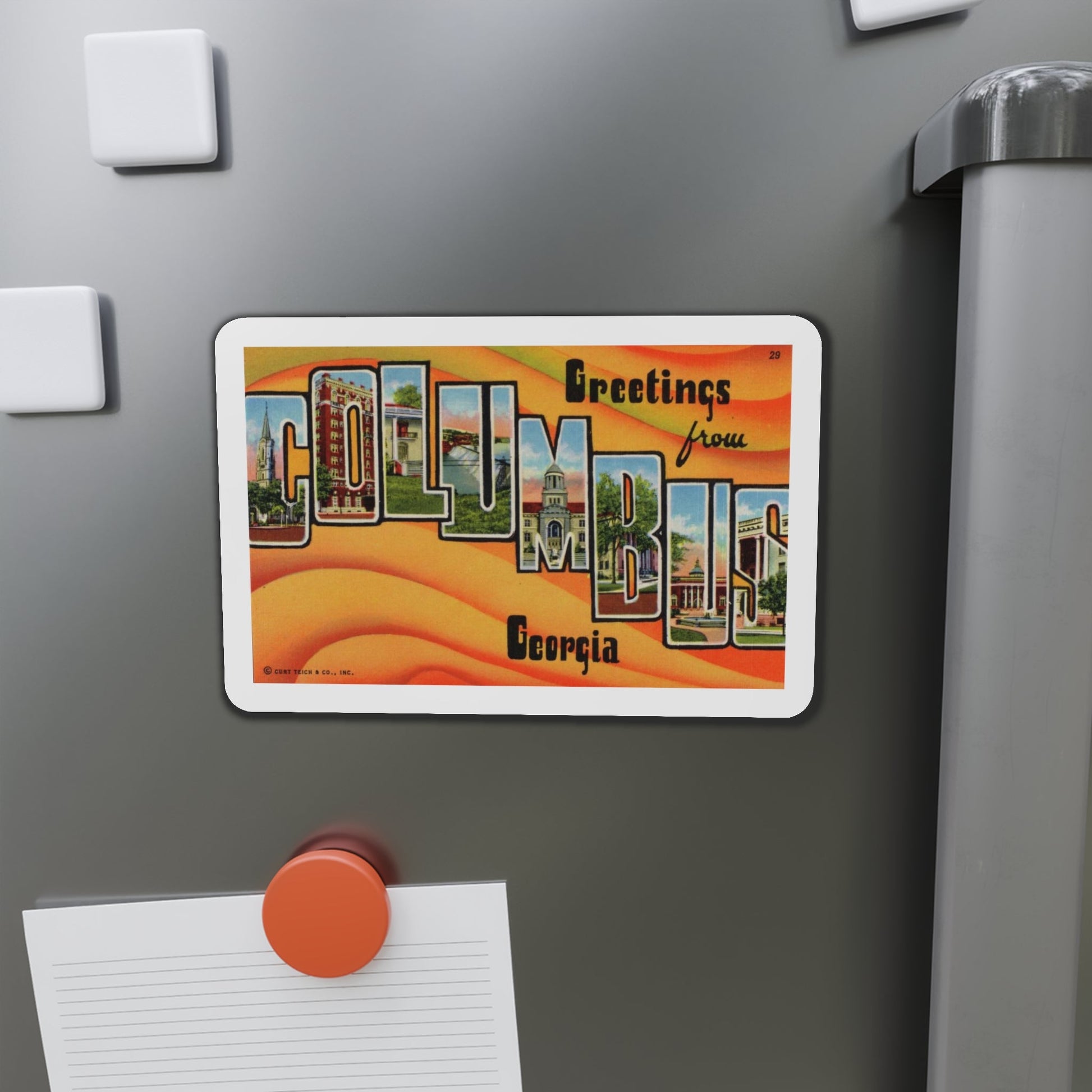 Greetings from Columbus Georgia (Greeting Postcards) Die-Cut Magnet-The Sticker Space