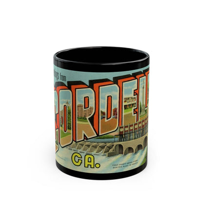 Greetings from Cordele GA (Greeting Postcards) Black Coffee Mug-11oz-The Sticker Space