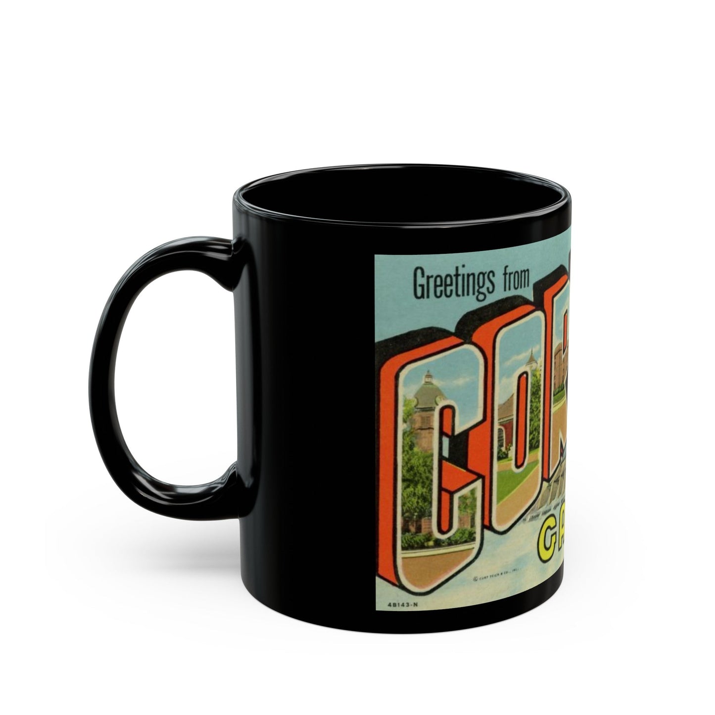 Greetings from Cordele GA (Greeting Postcards) Black Coffee Mug-The Sticker Space