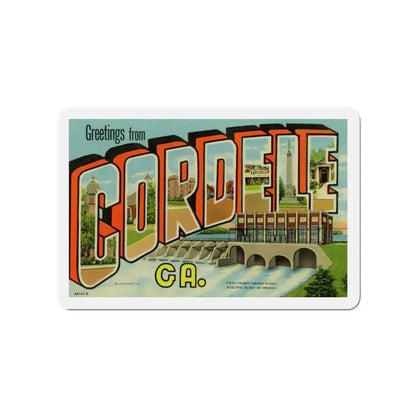 Greetings from Cordele GA (Greeting Postcards) Refrigerator Magnet - The Sticker Space