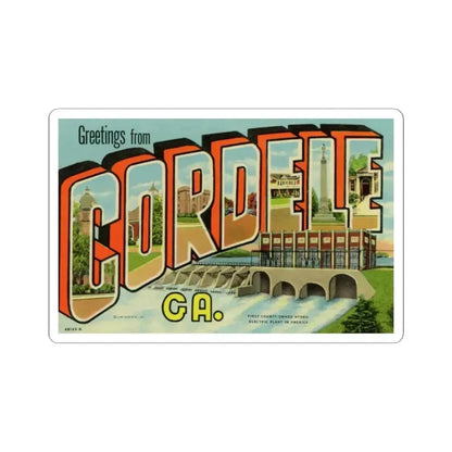 Greetings from Cordele GA (Greeting Postcards) STICKER Vinyl Kiss-Cut Decal 6 Inch White - The Sticker Space