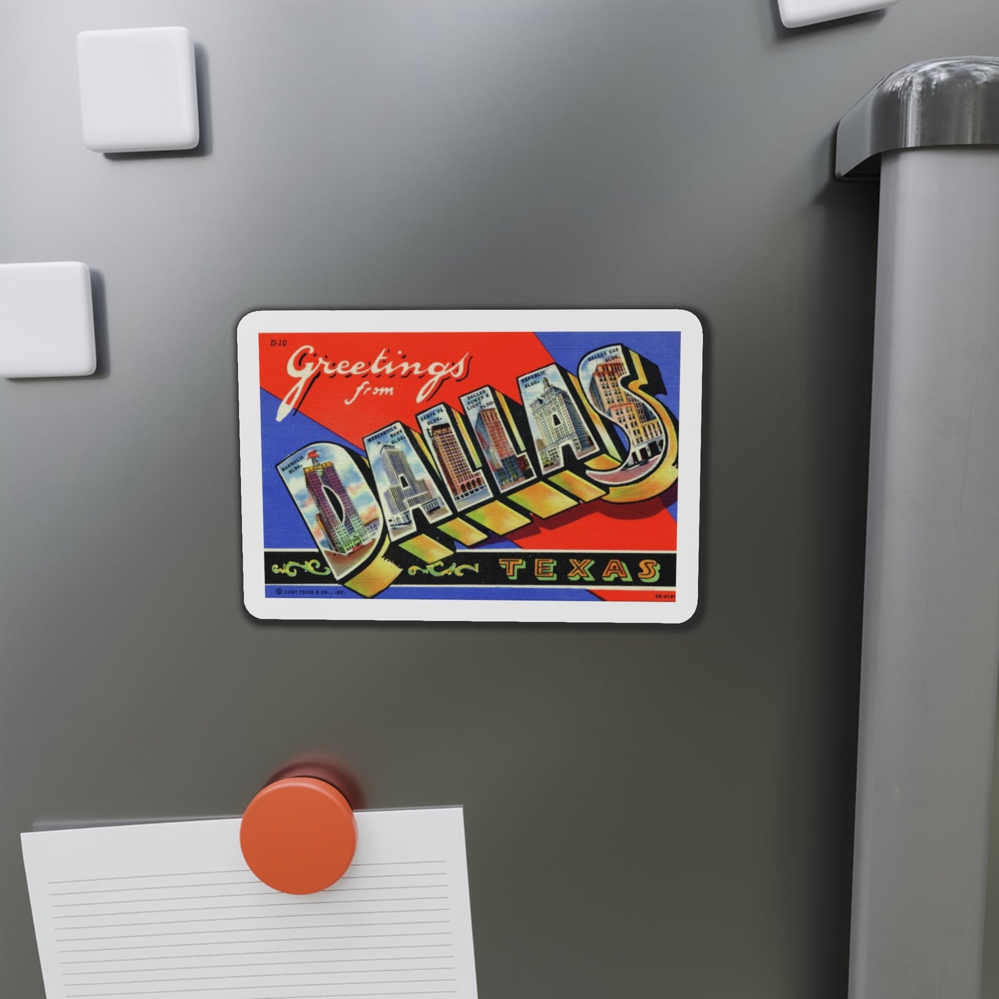 Greetings from Dallas Texas (Greeting Postcards) Die-Cut Magnet-The Sticker Space